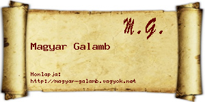 Magyar Galamb névjegykártya